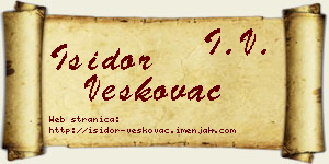 Isidor Veškovac vizit kartica